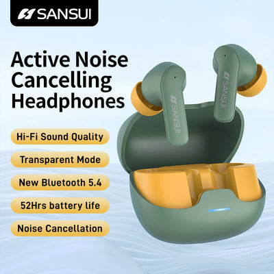 Free Shipping USA Warehouse Sansui W23 ANC ENC Dual Noise Cancelling Bluetooth Earbuds Hi-Fi Stereo Music TWS Wireless Earphone
